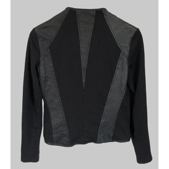 $795 Helmut Lang Lamb Leather Moto Jacket Womens S Black Asymmetrical Zip Edgy - Picture 2 of 9